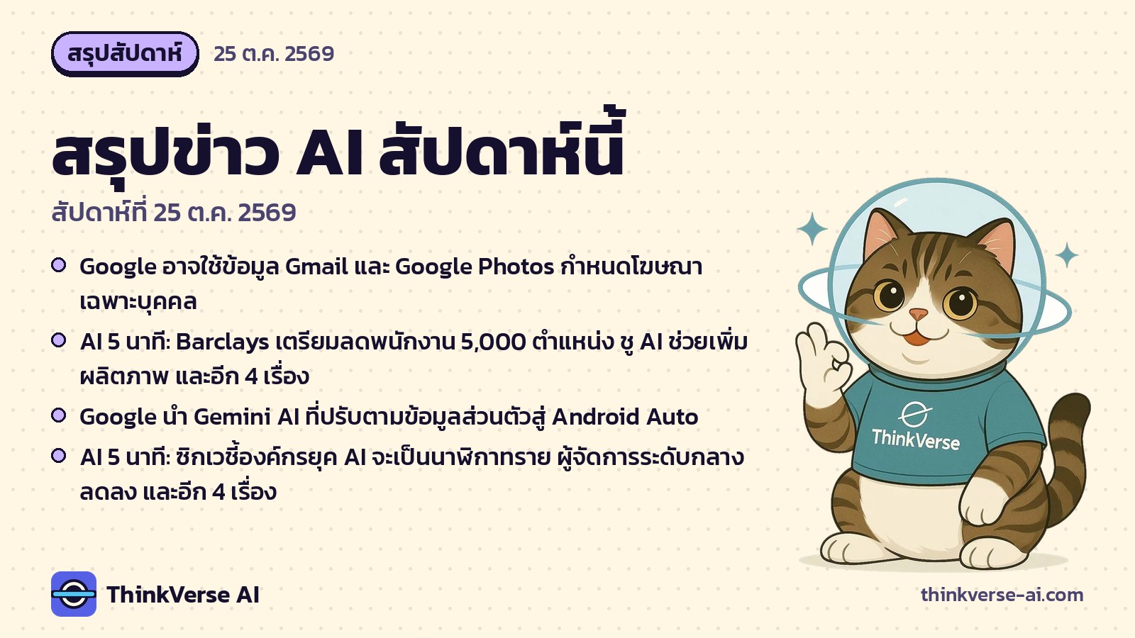 สรุปข่าว AI สัปดาห์นี้: Google อาจใช้ข้อมูล Gmail และ Google Photos กำหนดโฆษณาเฉพาะบุคคล