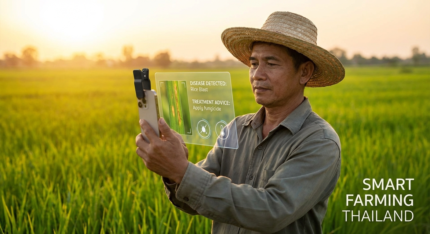 เกษตรกรไทยใช้ Multimodal Foundation Models บนสมาร์ทโฟน ตรวจโรคพืชด้วยภาพ–สเปกตรัม–เมตาดาต้าแบบเรียลไทม์