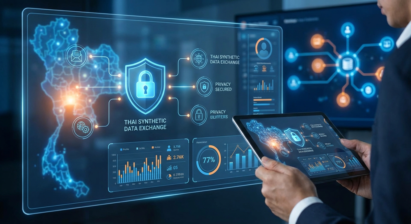 เกิดตลาดข้อมูลสังเคราะห์ในไทย: 'SynthExchange' ขายชุดข้อมูล DP-certified ให้สตาร์ทอัพฝึกโมเดลโดยไม่ใช้ PII